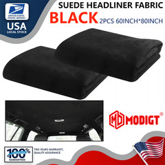 3MM Black Suede Headliner Fabric 2*60″x80″ Foam Backed for Car Inner Roof Repair