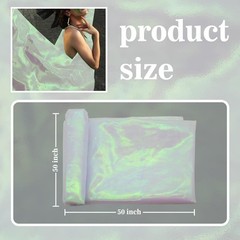 3YD Sheer Iridescent Organza Fabric, Holographic Magic Gauze for Decor/Costumes
