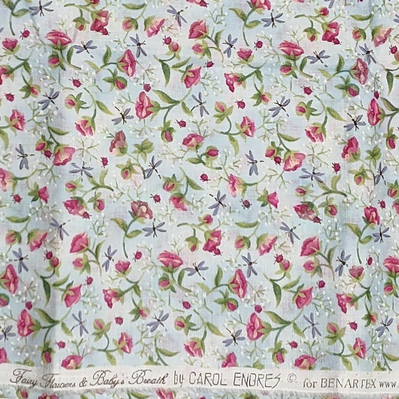1/3 yd Benartex Carol Endres Fairy Flowers & Baby’s Breath Cotton