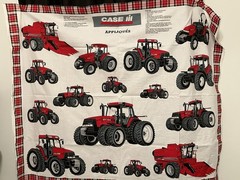 Spring Industries Case Tractor Applique’ Panel 35” X 42”