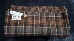 Vintage 100% WOOL Fabric: WARM FOREST BROWNS – Speckled Plaid – NOS – 58” x 28″