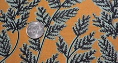 100% Cotton Andover Black Leaves on Muted Golden Brown – By the Yard