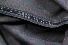 Vintage Mario Zegna Fabric 2.6m 100% Wool Made in Italy Red Stripe