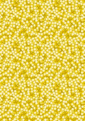 LEWIS & IRENE – Boho Blooms – Sunshine Yellow – Flower Sprigs ,1/4 yard