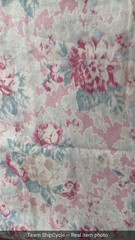 VTG SHABBY FADED PINK ROSE FLORAL COTTON FABRIC 35×171 45Y G2U