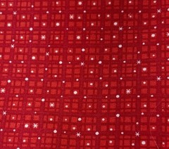 Red Cotton Fabric 10″x42″ White Star Grid Pattern Sewing Quilting Crafts