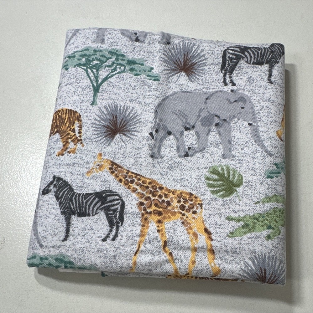 Snuggle Cotton Flannel Fabric Multicolor Animal Print Safari Animals 31 in.