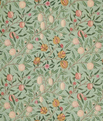 WILLIAM MORRIS CURTAIN FABRIC DESIGN Fruit Velvet 3 METRES PRIVET/THYME VELVET