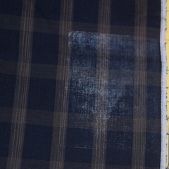 1842 1/2 yd 1960’s cotton thread dyed woven plaid, tans & black
