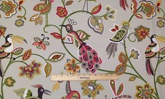 MILL CREEK FEATHERHEADS BERRY ABSTRACT BIRDS FLORAL OUTDOOR FABRIC BY THE YARD