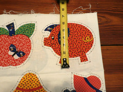 Vintage Barnyard Appliques Fabric Panel Sunbonnet Kids Mushrooms Cranston VIP