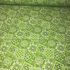 Lime Green – Blazin’ Bandana 100% cotton fabric by the yard – bright lime green