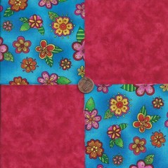 Bright Flowers Red Solid 100% Cotton Fabric Quilt Square Blocks kit EU
