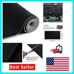 79″x60″ Black Suede Headliner Fabric with Foam Backing for DIY Installs
