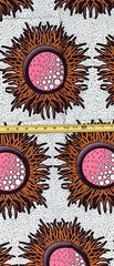African Fabric/ Ankara – Pink, Orange, Brown, Cream ‘Sun-kissed Zobo’, 1 YARD