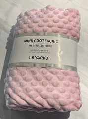 Minky Dot Fabric 1.5 Yards Baby Pink