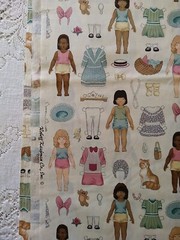 Paper Dolls Girls Cats Robert Kaufman Fabric Cotton BTFQ 18×22″