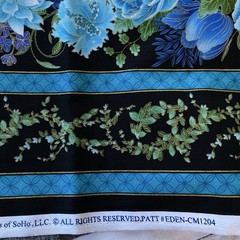 Eden Tree Of Life Purple Blue Gold Floral Birds Border Chong A Hwang 2.5 Yards