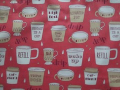 SPECIALTY COFFEE CUPS WITH SAYINGS DRINKS COTTON FABRIC FQ