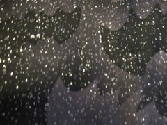 Halloween “BATS With EYES” BLACK&GRAY W/ Silver Glitter SZ 28″X58″ NEW
