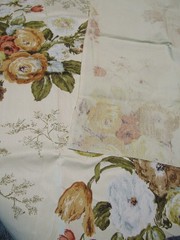 VTG 5 pieces 6.75 yds Fabric Flower Print Drapery Upholstery Remnants M14A