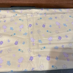 Fabric Flannel Yellow with Baby Theme Items in Pastel Colors – 42×88
