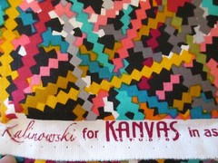FABRIC COTTON BERNATEX Scraps Vibrant Colors Geomatric Kanvas 1yd 44″