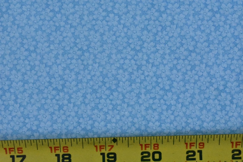 14″ Long, Vintage, Light-Blue Calico on Blue Cotton, P5690