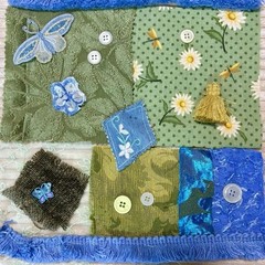 Slow Stitch Junk Journal Kit Craft Sewing Crochet Vintage Fabric Lace #15