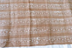 Vintage tribal Hmong ancient batik hand dyed brown hemp fabric organic textile