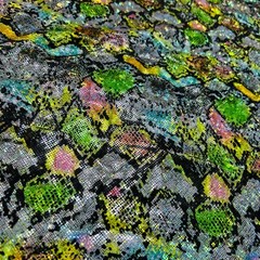 Animal Print: Snake Colorful Spandex Stretch Fabric Sold By The Yard 60” Wide