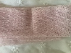 Fabric Tulle Tube Style Fabric Pink and Peach Lot of 2pc 2-1/2 yards 2-3/4″ Wide