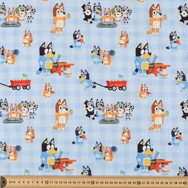 1/2 METRE – Licensed Bluey Picnic In The Park Cotton Fabric – 100% Cotton Fabric