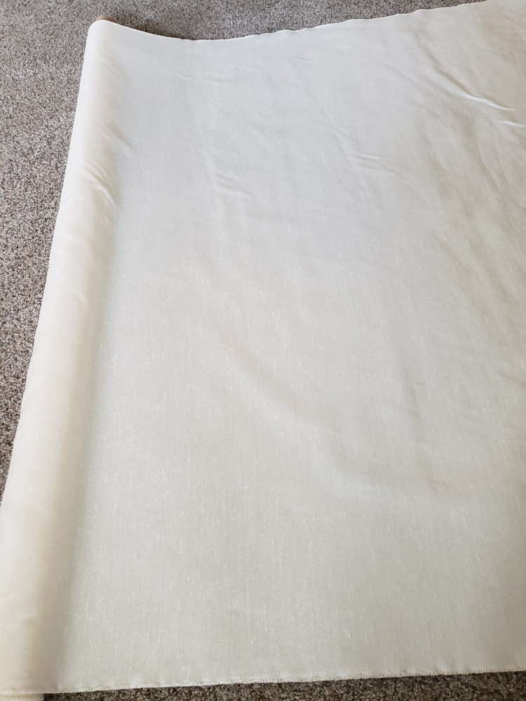 Drapery Fabric 54″ x 7.5 yds on Roll Ivory w/Texture Unused