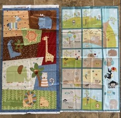 NEW 100% COTTON QUILTING PANELS ANIMAL JUNGLE THEME 2 PIECE 24″ x 43″