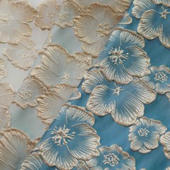 1M Jacquard Gold Embossed Bubble Cloth Fabric Soft Elegant Skirt Dress Material