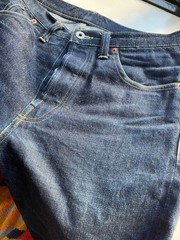 13oz Japanese Indigo Denim Fabric by the Yard, Okayama Selvedge Raw Unsanforized
