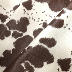 Cow Print Vinyl, Smooth Textured Animal Hide Pattern Faux Leather, Embossed Upho