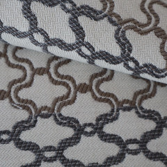 Vintage Contemporary Upholstery Fabric, Gray, Taupe Tan Lattice Links 5.6 yds