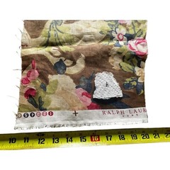Ralph Lauren Floral Fabric Brown Pink Cream 2 Pc Heatherberry Sage linen Retired
