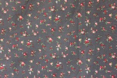 Vintage Charcoal Rose Ditsy Fabric 3 Yards Cotton Blend 49×108″ Cottage Floral