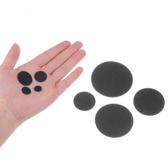HARFINGTON 100pcs Round Adhesive Felt Circles, 30mm (100pcs), Black