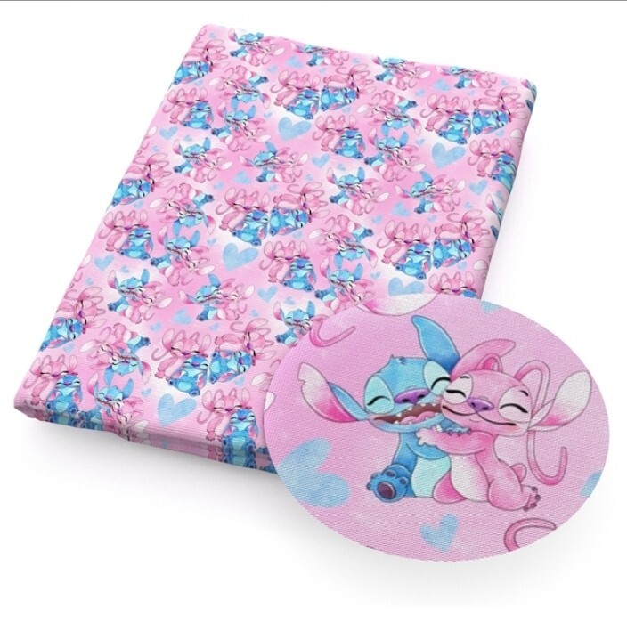 Character Stitch Polyester Cotton blend fabric 20″x55″ Angel pink hearts 1219086