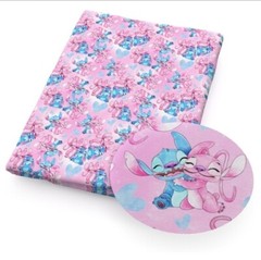 Character Stitch Polyester Cotton blend fabric 20″x55″ Angel pink hearts 1219086