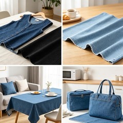 HYVAKUPPA 9OZ Washed Denim Fabric by The Yard, 71″ Wide Polyester Cotton Jean…