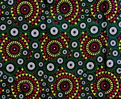 African Fabric/ Ankara – Green, Red, Yellow ‘Luxor Dynasty’, YARD OR WHOLESALE