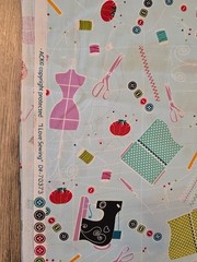 VINTAGE SEWING MACHINES BLUE “I LOVE SEWING” COTTON FABRIC