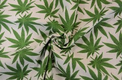 Marijuana Cannabis Leaf Cotton Fabric | 100% Cotton Print | Ganja Flower | 60″ |