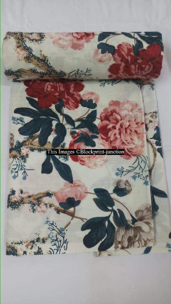 20 Yard Indian Handmade Cotton Natural Crafts Sewing Fabric Dressmaking Cloth