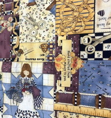Checkered Past Kathi Walters Sewing Theme Quilting Fabric BT Half Y #13